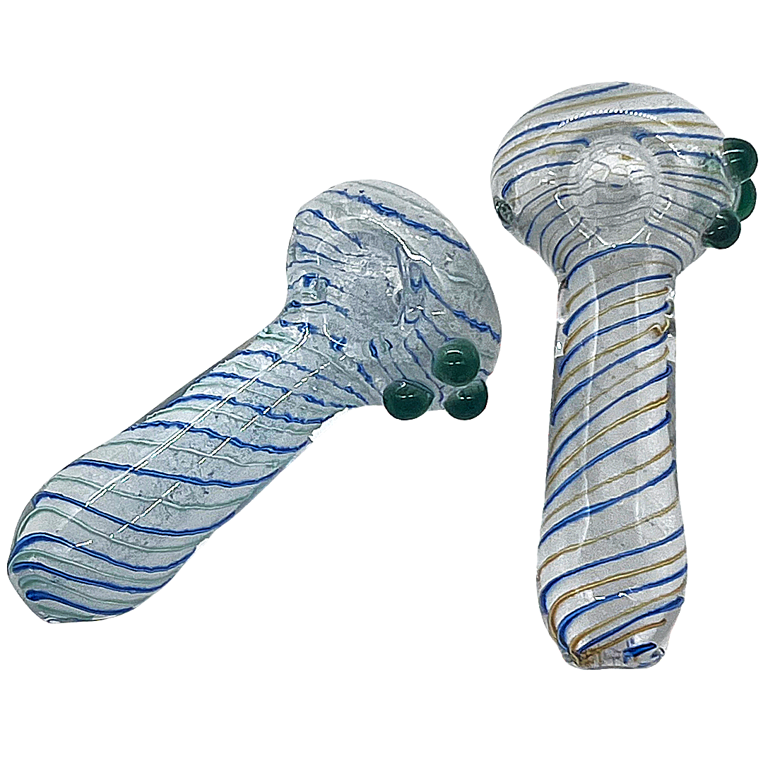 Frosted Look Twisted Body Heavy Spoon Handpipe (RS3359) | 4.5 inches | Assorted Colors product image