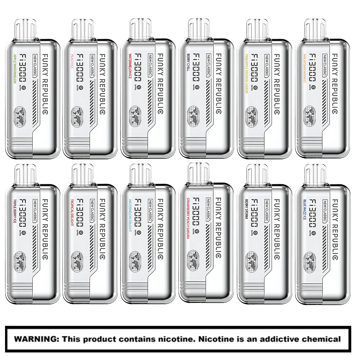 Funky Republic FI3000 Disposable | 5% Nicotine | 3000 Puffs | 10 Count Display product image