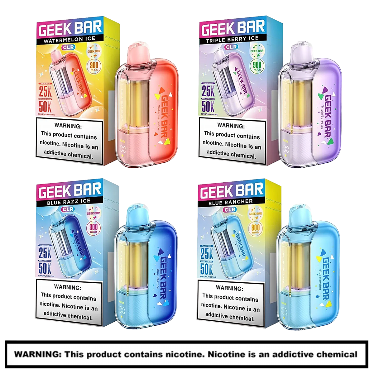 Geekbar Clr Disposables Kits | 5% Nicotine | 50000 Puffs | 5 Count Display product image