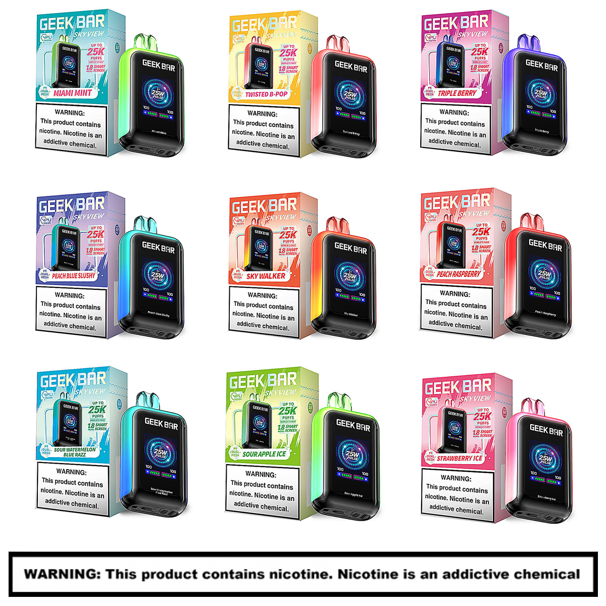Geekbar Skyview Disposables | 5% Nicotine | 25000 Puffs | 5 Count Display product image
