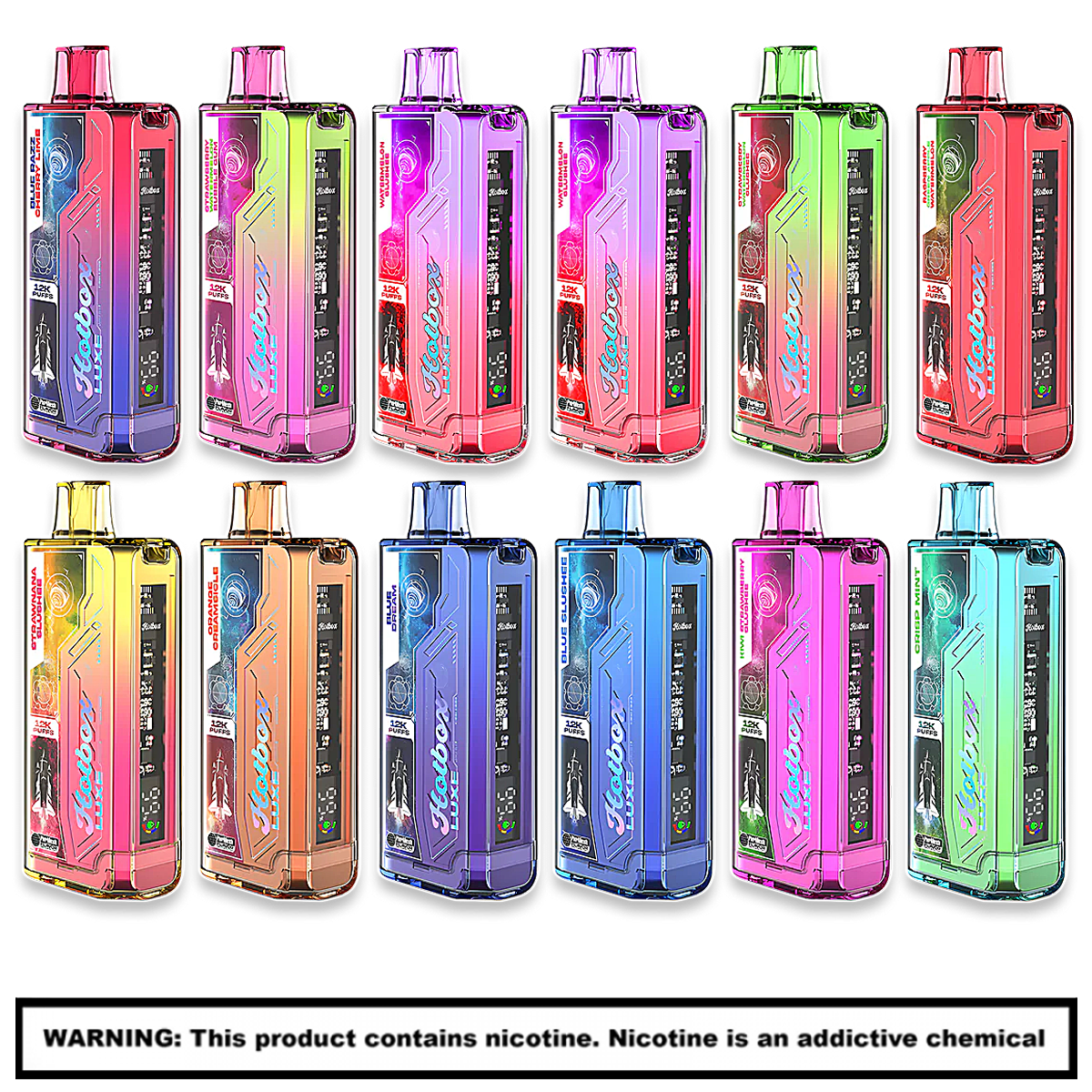 Hotbox LUXE Rechargeable Disposable | 5% Nicotine | 12000 Puffs | 5 Count Display product image