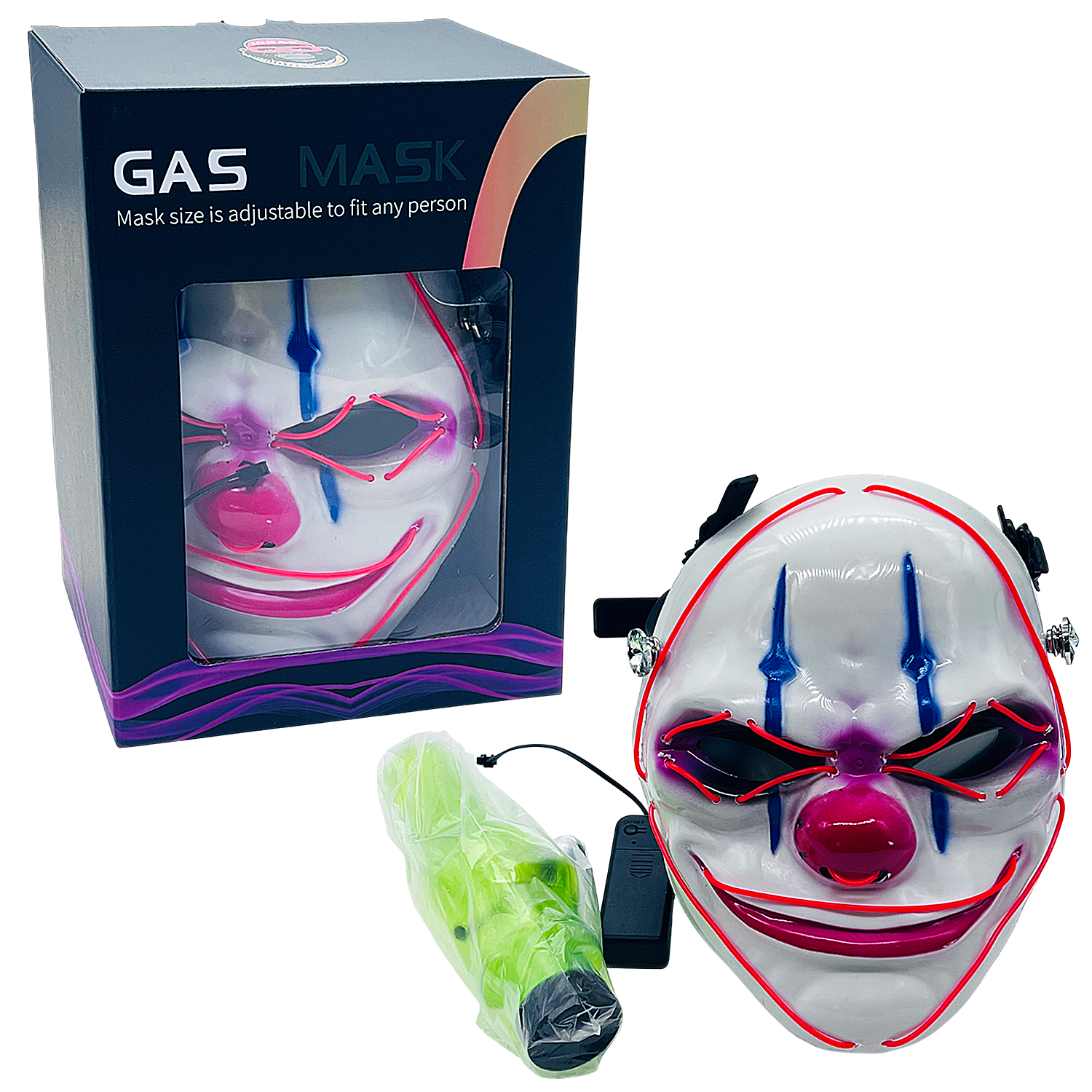 IDGAF Mixed Designs LED Silicone Gas Masks with Acrylic Pipe (GM700/701) | Assorted Colors - image 6 of 6