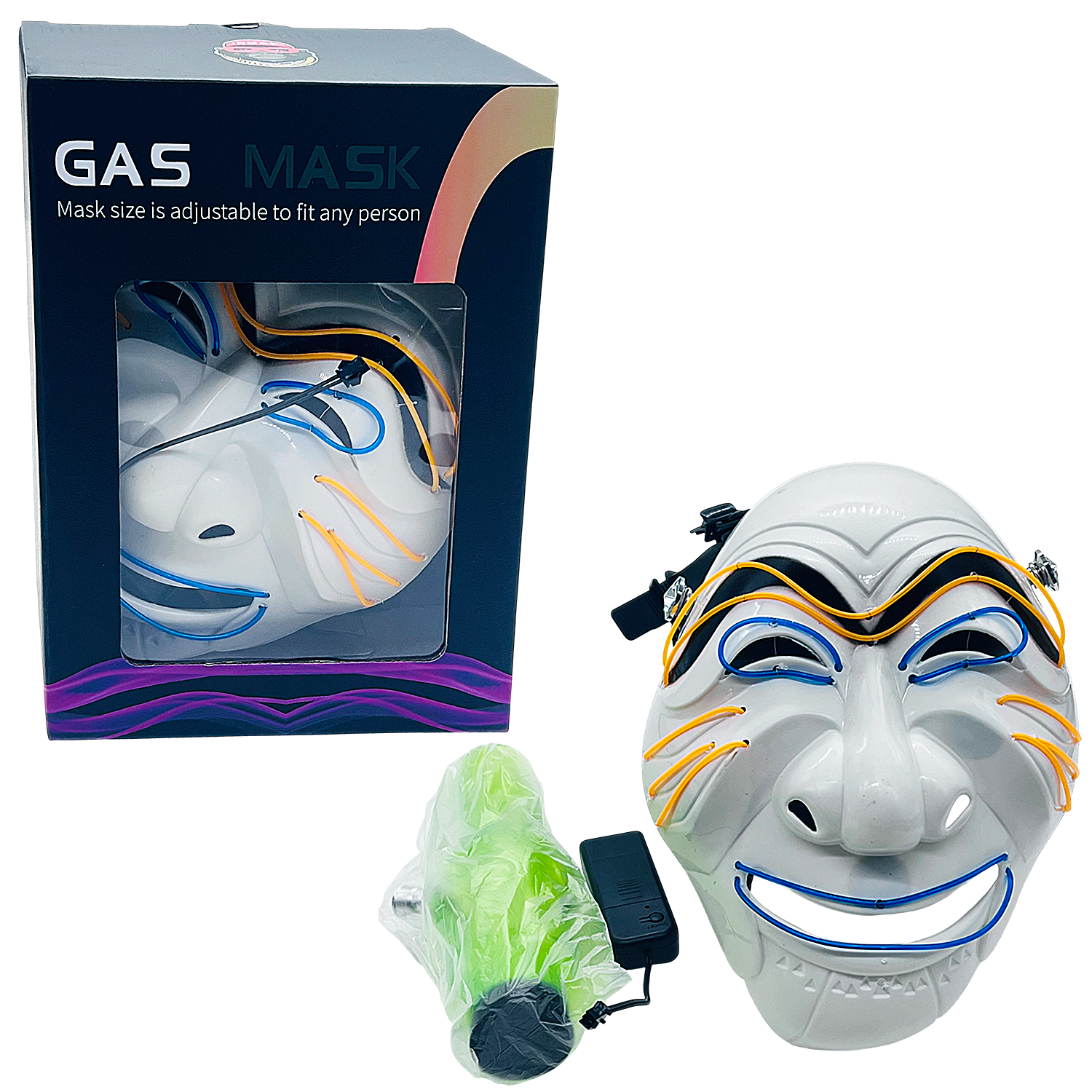 IDGAF Mixed Designs LED Silicone Gas Masks with Acrylic Pipe (GM700/701) | Assorted Colors - image 2 of 6