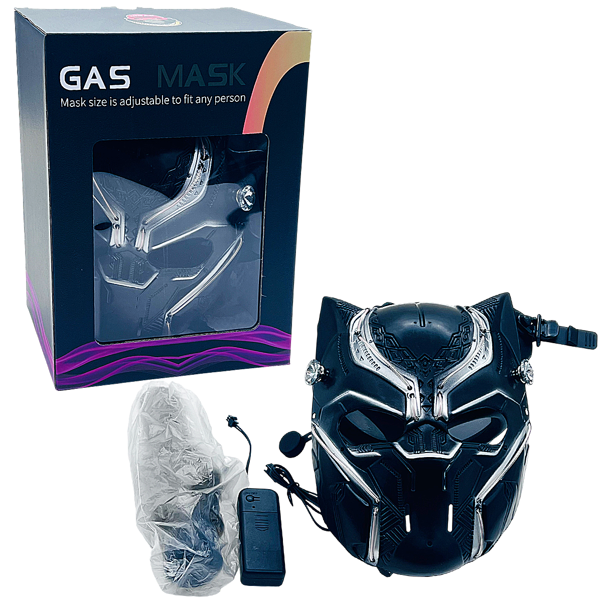 IDGAF Mixed Designs LED Silicone Gas Masks with Acrylic Pipe (GM700/701) | Assorted Colors - image 1 of 6