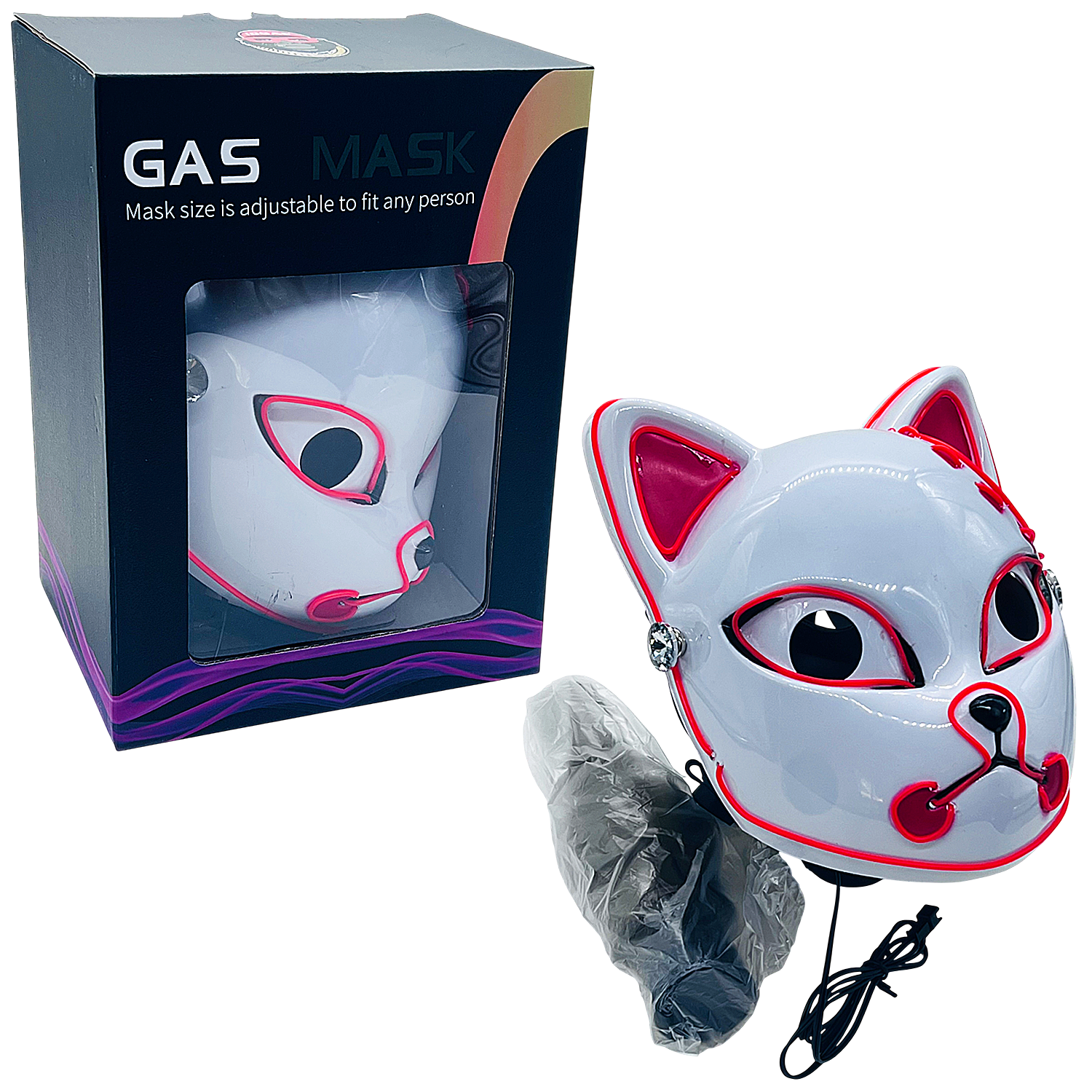 IDGAF Mixed Designs LED Silicone Gas Masks with Acrylic Pipe (GM700/701) | Assorted Colors - image 5 of 6