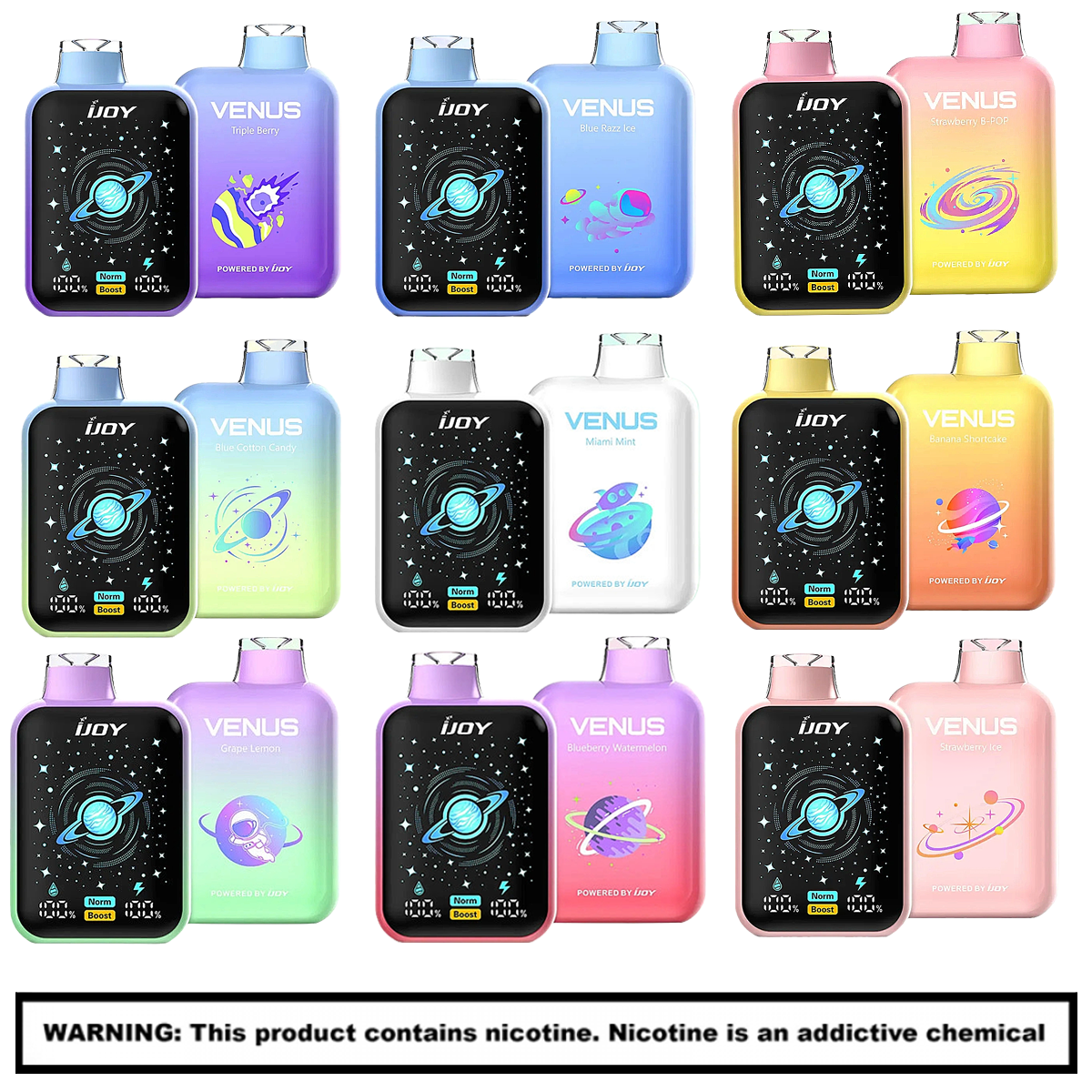 Ijoybar VENUS Rechargeable Disposable | 5% Nicotine | 25000 Puffs | 5 Count Display product image