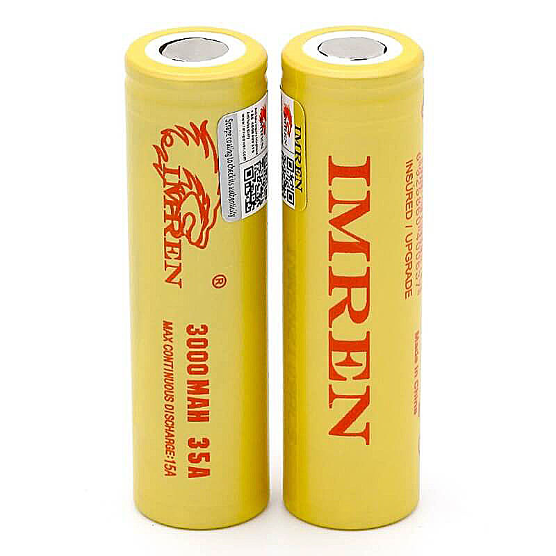 Imren 18650 Battery | 2 Pack | Gold (Yellow) 3000mah (MAX35A) product image
