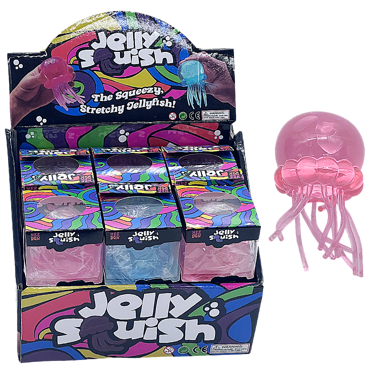 Jelly Squish Glittery Squishy Toy (TY038) | 12 Count Display | Assorted Colors product image