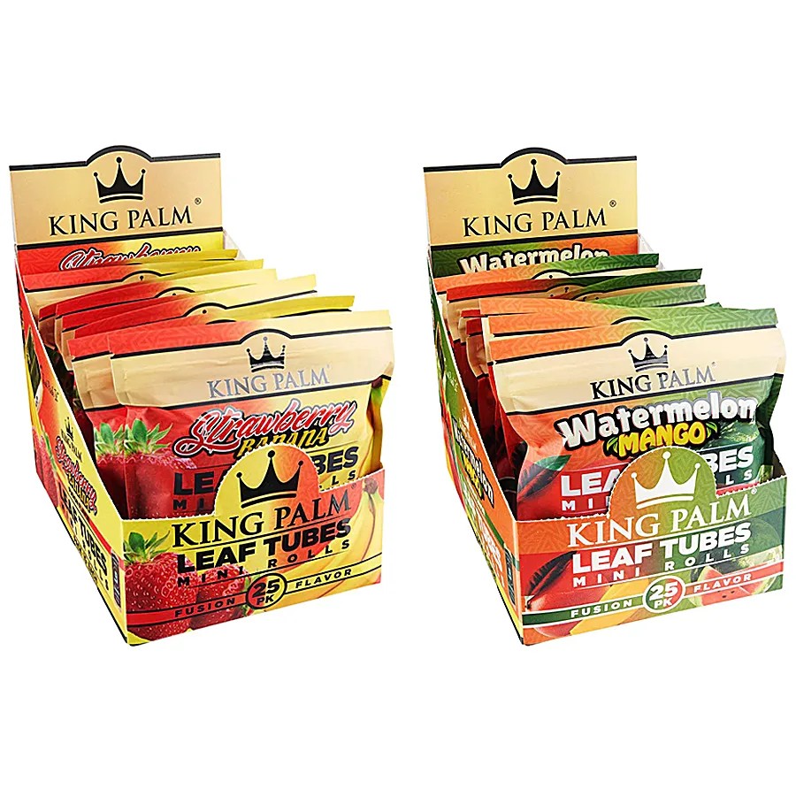 King Palm Leaf Tubes Mini Rolls | 25 Pack | 8 Count Display product image