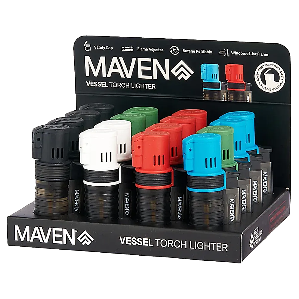 Maven VESSEL Torch Lighters (98-1123) | 16 Count Display - image 1 of 2