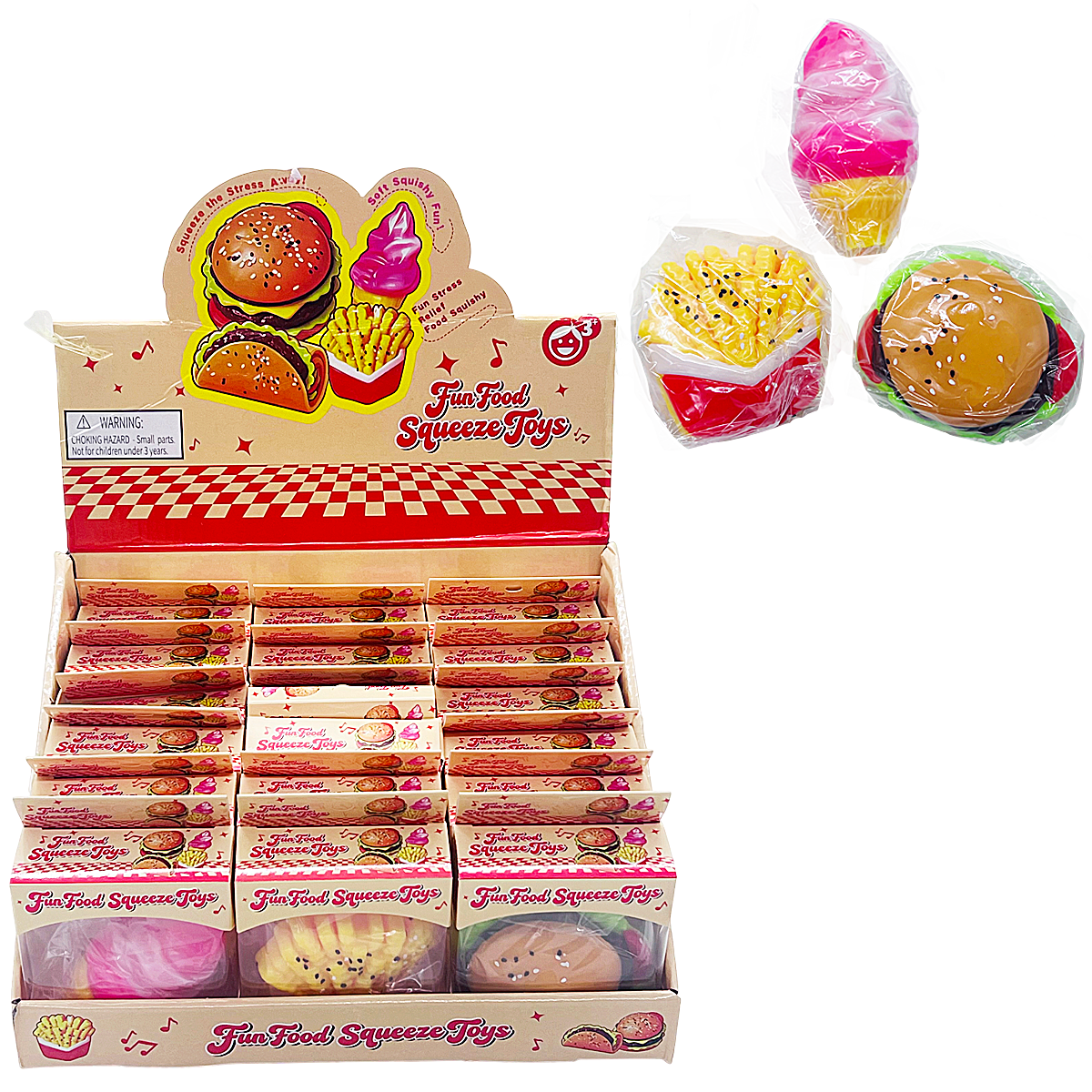 Mixed Designs Fun Food Toys Super Soft Squishies | 18 Count Display product image