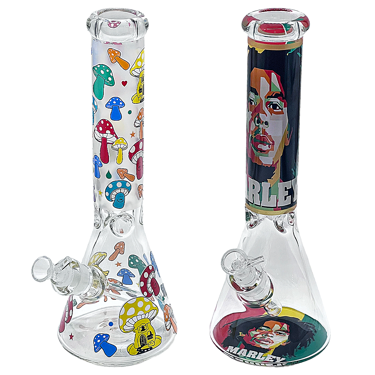 Mixed Printed Designs Heavy Beaker Waterpipe (RMP101) | 13 inches | Assorted Colors - image 1 of 2