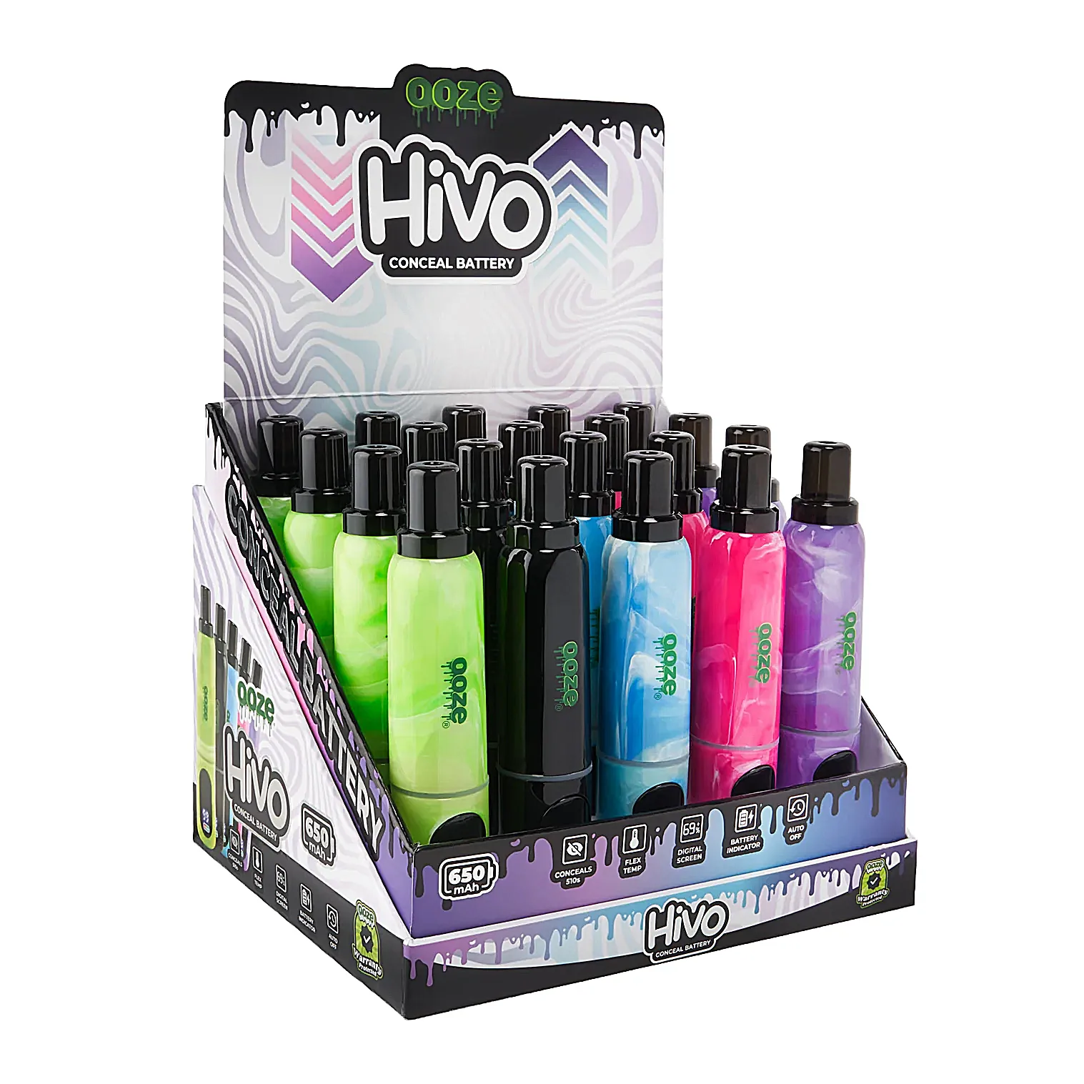 Ooze HIVO Battery Display | Assorted Colors | 20 Count Display product image