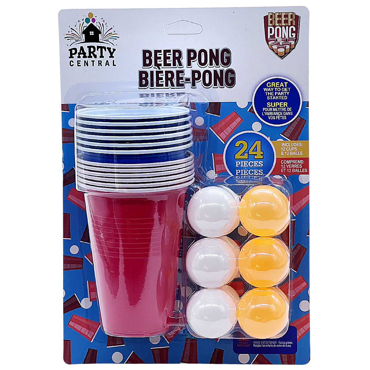 Party Central Beer Ping Pong Balls And Cups Game product image