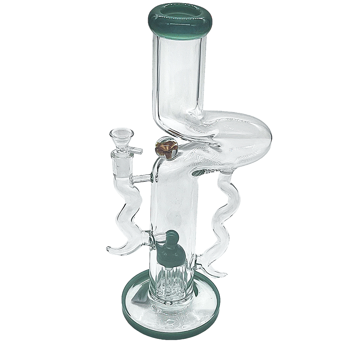 Quirky Zigzag Tree Arm Perc Staright Waterpipe (PCL8647) | 13 inches | Assorted Colors product image