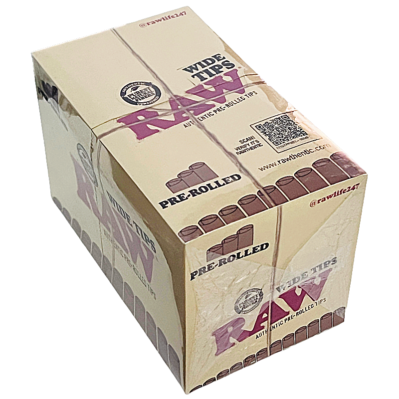 RAW Authentic Wide Pre-rolled Tips | 21 Pack | 20 Count Display product image