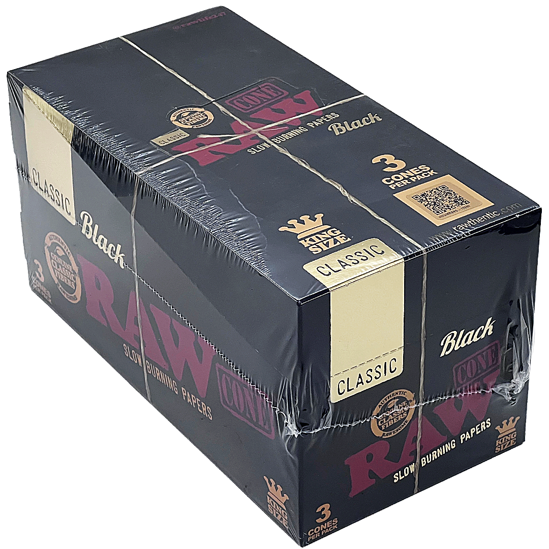 RAW Classic Black Cones | 3 Pack | King Size | 32 Count Display - image 1 of 2