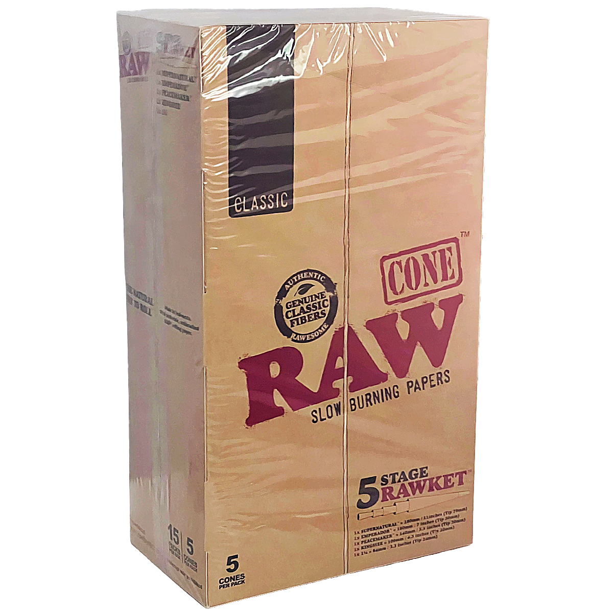 RAW Natural Rawket Cones | 5 Stage | 15 Count Display - image 1 of 2