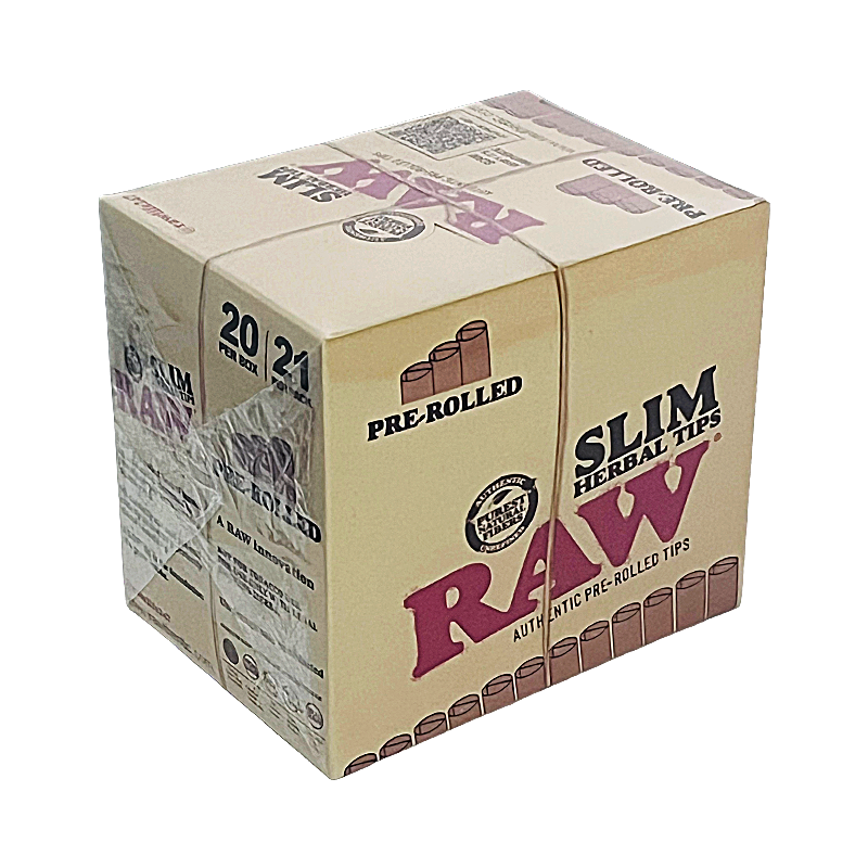 RAW Pre-Rolled Slim Tips For Herbal Use | 21 Pack | 20 Count Display product image