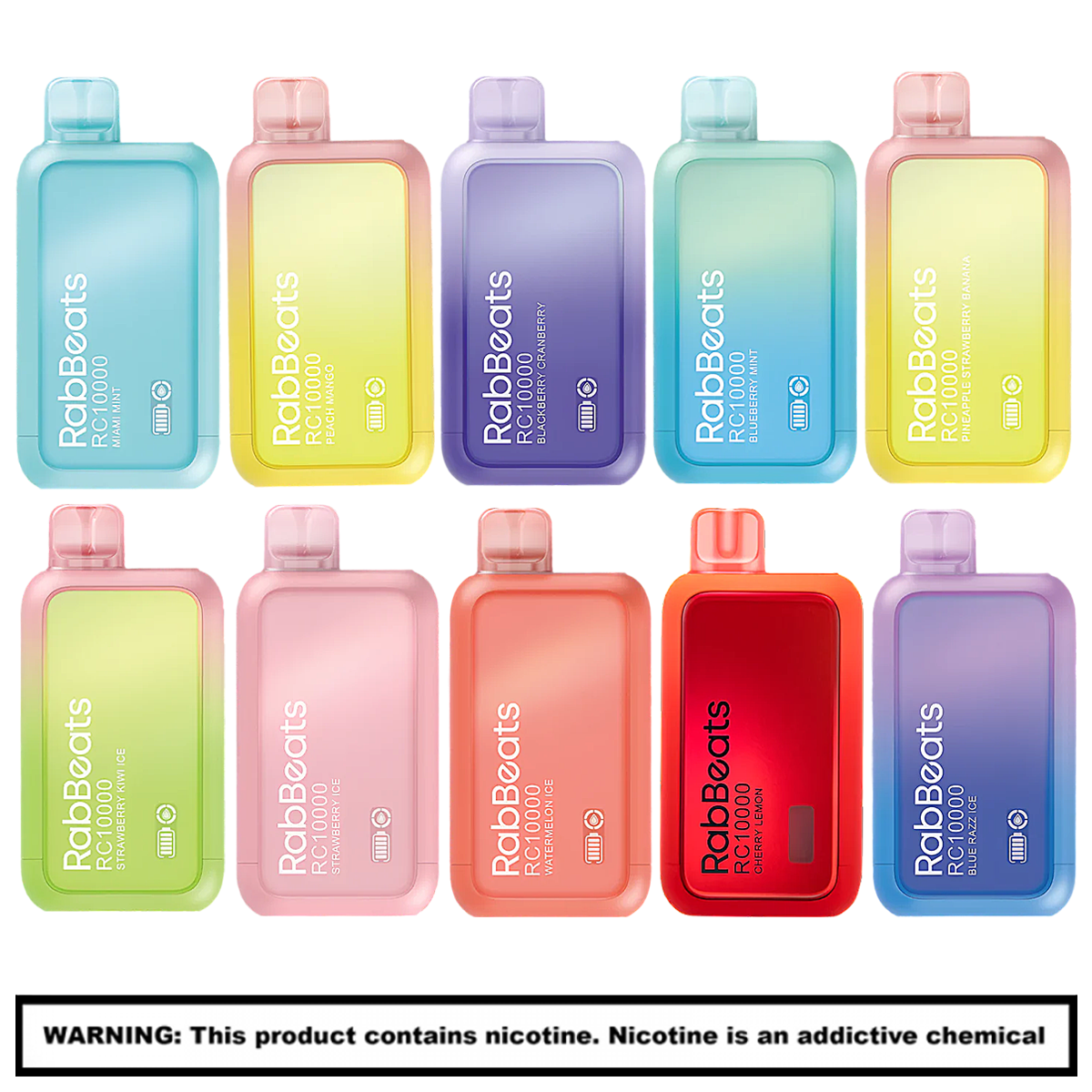 RabBeats RC10000 Disposables | 5% Nicotine | 10000 Puffs | 5 Count Display product image