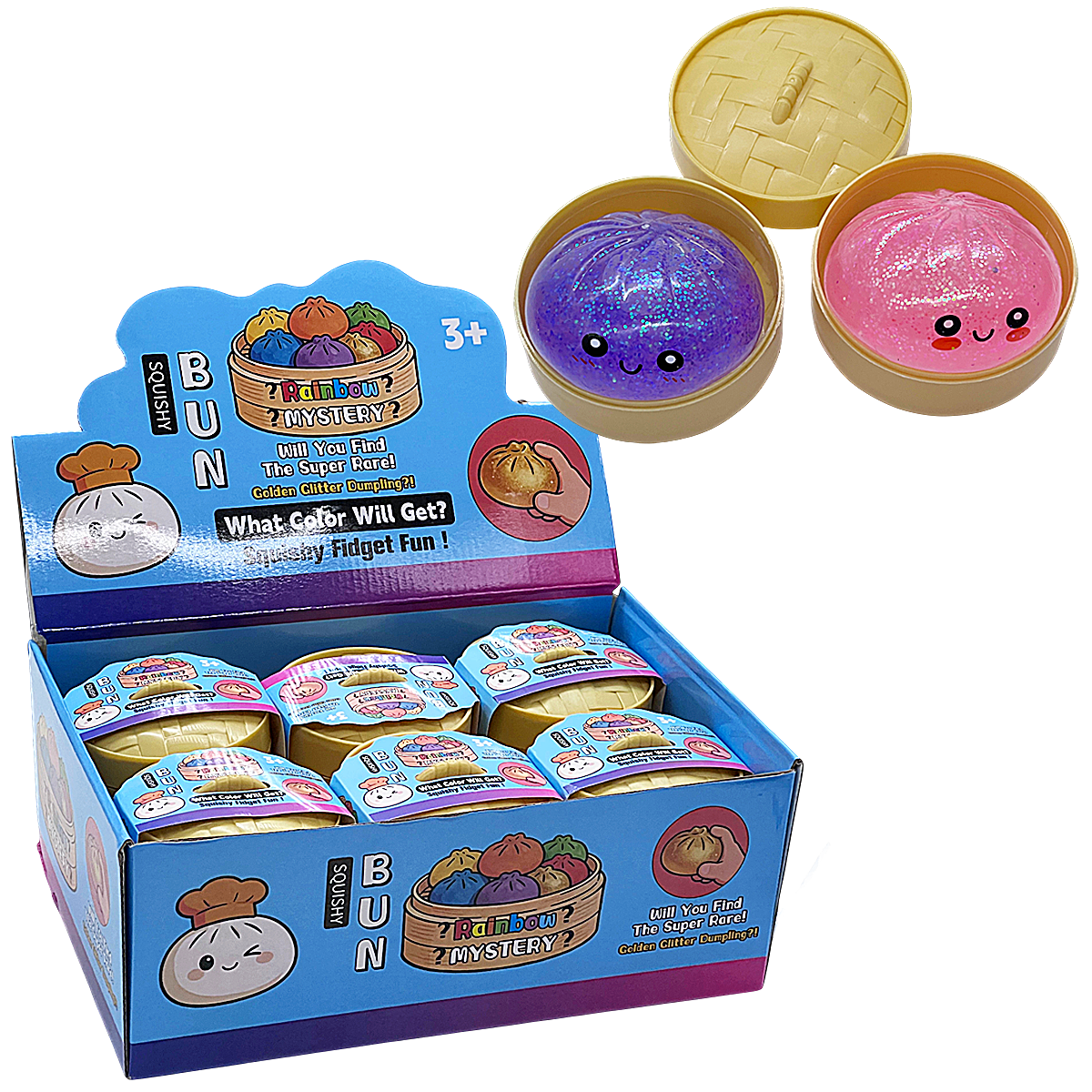 Rainbow Dumplings Squishy Bun Toy (TY001/002) | 12 Count Display - image 2 of 2