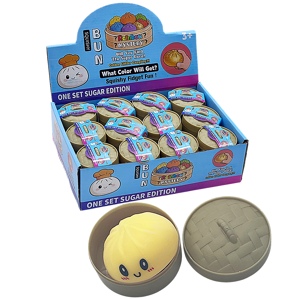 Rainbow Dumplings Squishy Bun Toy (TY001/002) | 12 Count Display - image 1 of 2