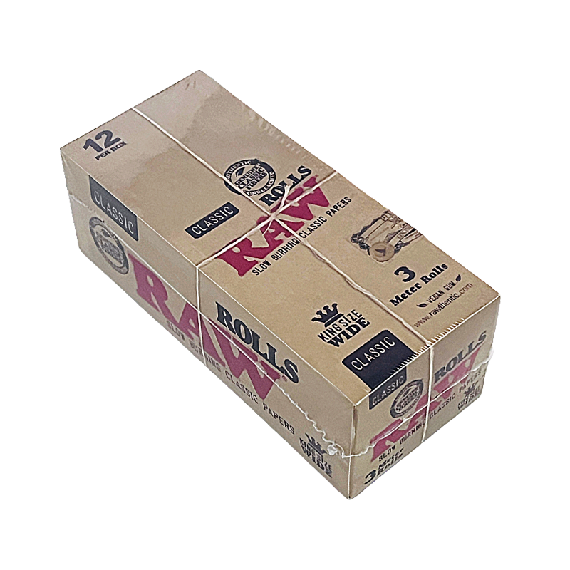 Raw Classic Rolls Rolling Papers | 3 Meter (King Size) | 12 Count Display - image 1 of 2
