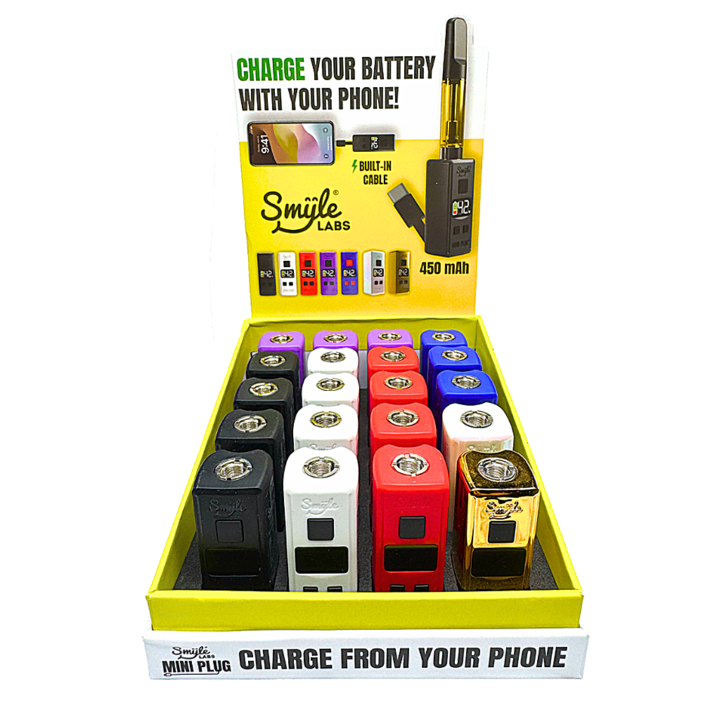 SMYLE LABS Mini 510 Cartridge Battery | 20 Count Display | Assorted Colors product image