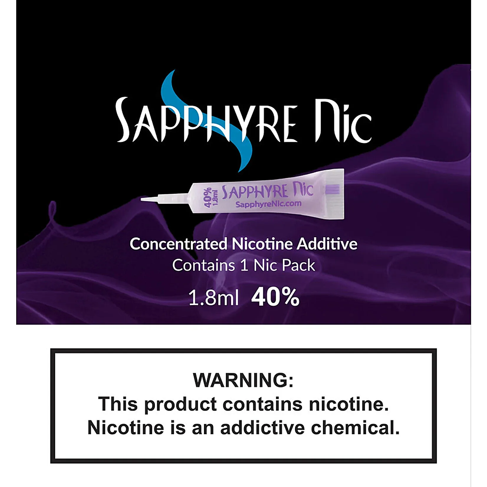 Sapphyre Nic Concentrated Nicotine Additive 40% | 1.8ml | 50 Count product image