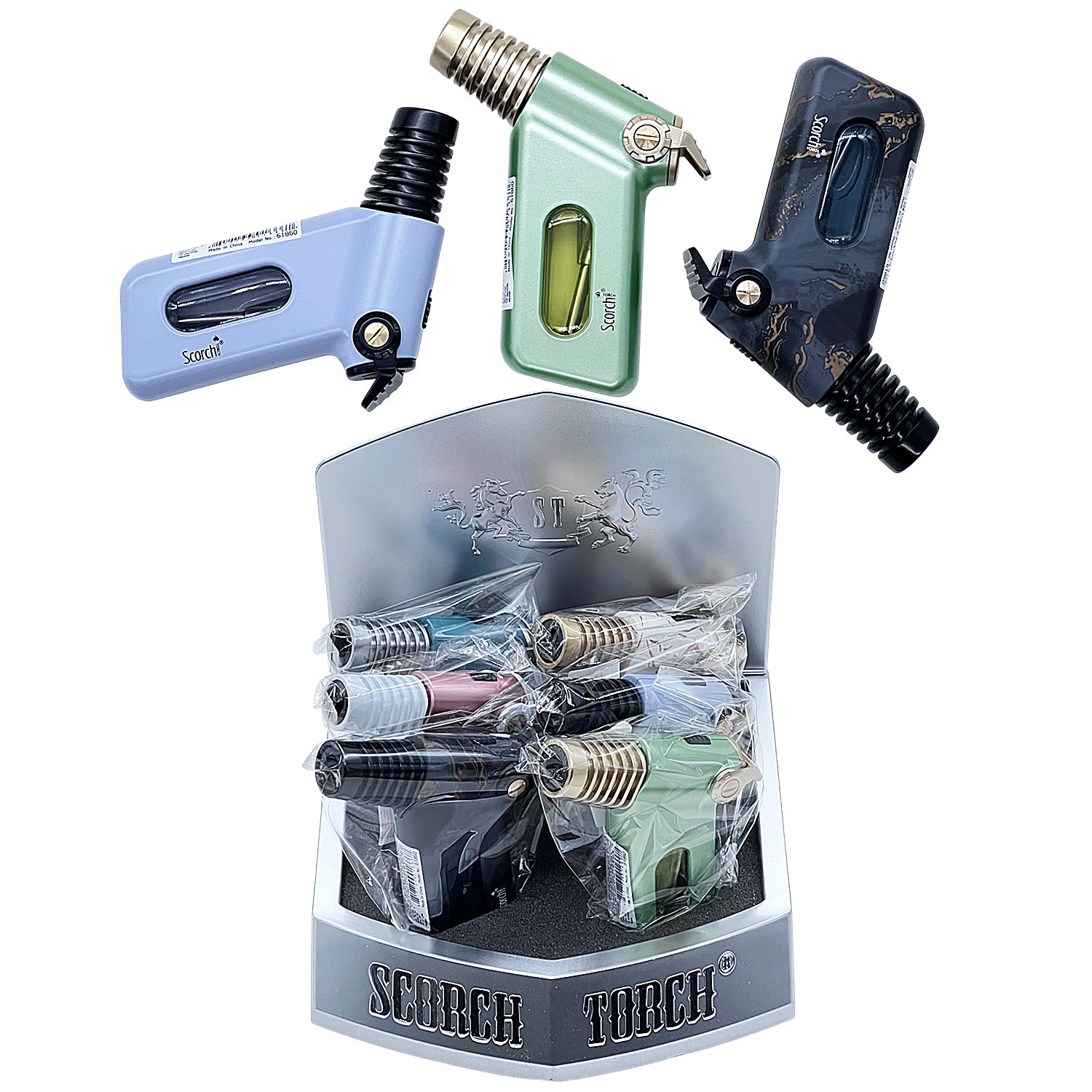 Scorch Ergonomic Single Flame Torch Lighter (61860-1) | 4 Inches | 6 Count Display product image
