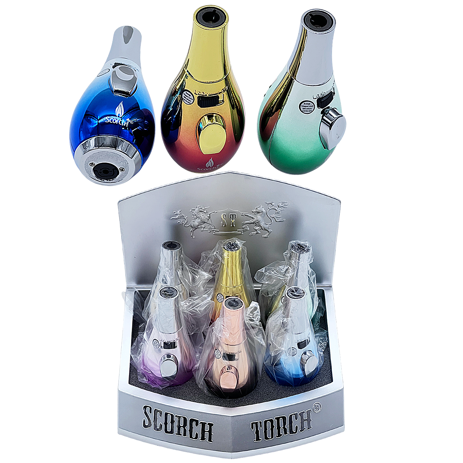 Scorch Ombre Lamp Design Single Flame Torch Lighter (61596-1) | 4.75 Inches | 6 Count Display product image