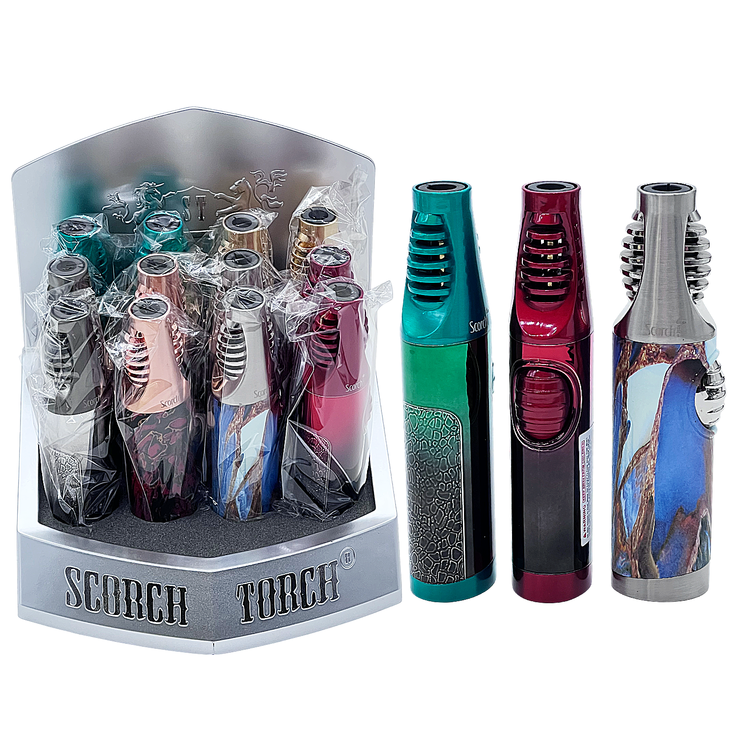 Scorch Side Ignition Button Single Flame Torch Lighter (61844-1) | 5.25 Inches | 12 Count Display product image