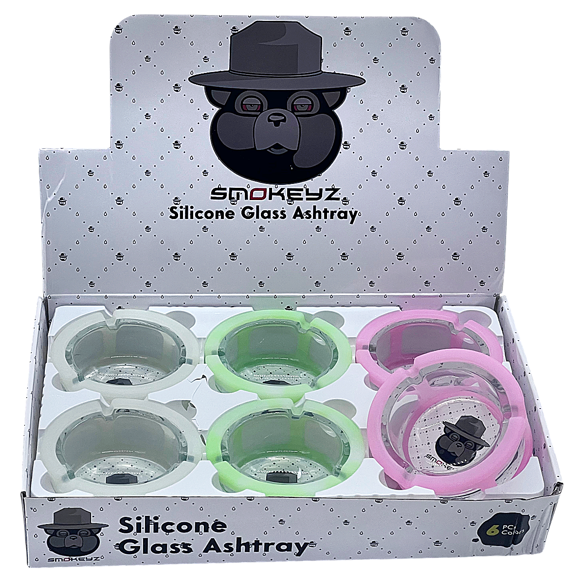 Smokeyz Silicone Glass Ashtray | 6 Count Display - image 1 of 4