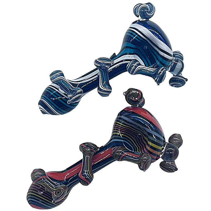Swirl Design 5 Small Handpipes On Handpipe (GHP-350) | 4 inch | Assorted Colors - image 1 of 2