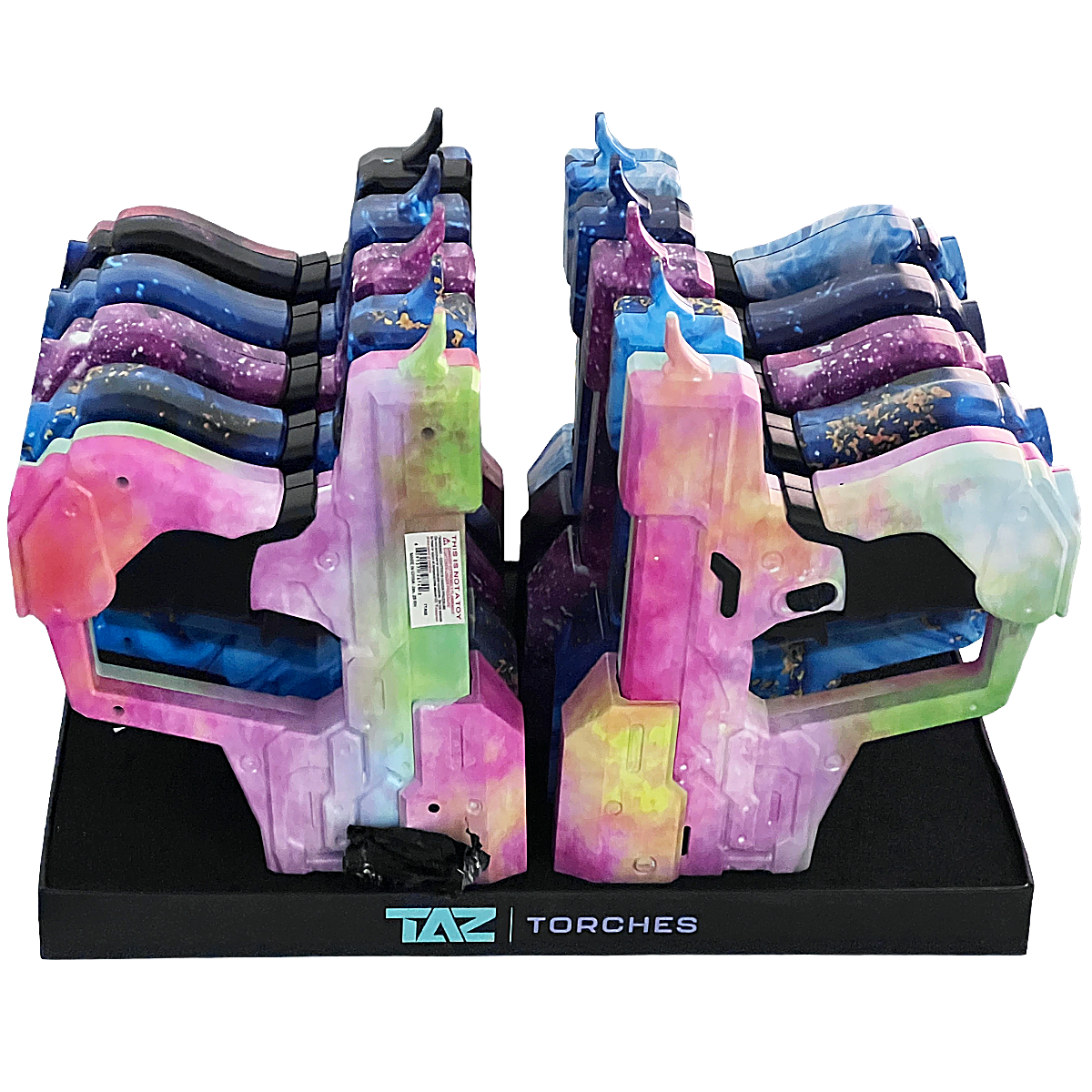 TAZ Mixed Spattered Colored Torch With Lighters (TT-82B) | 10 Count Display product image