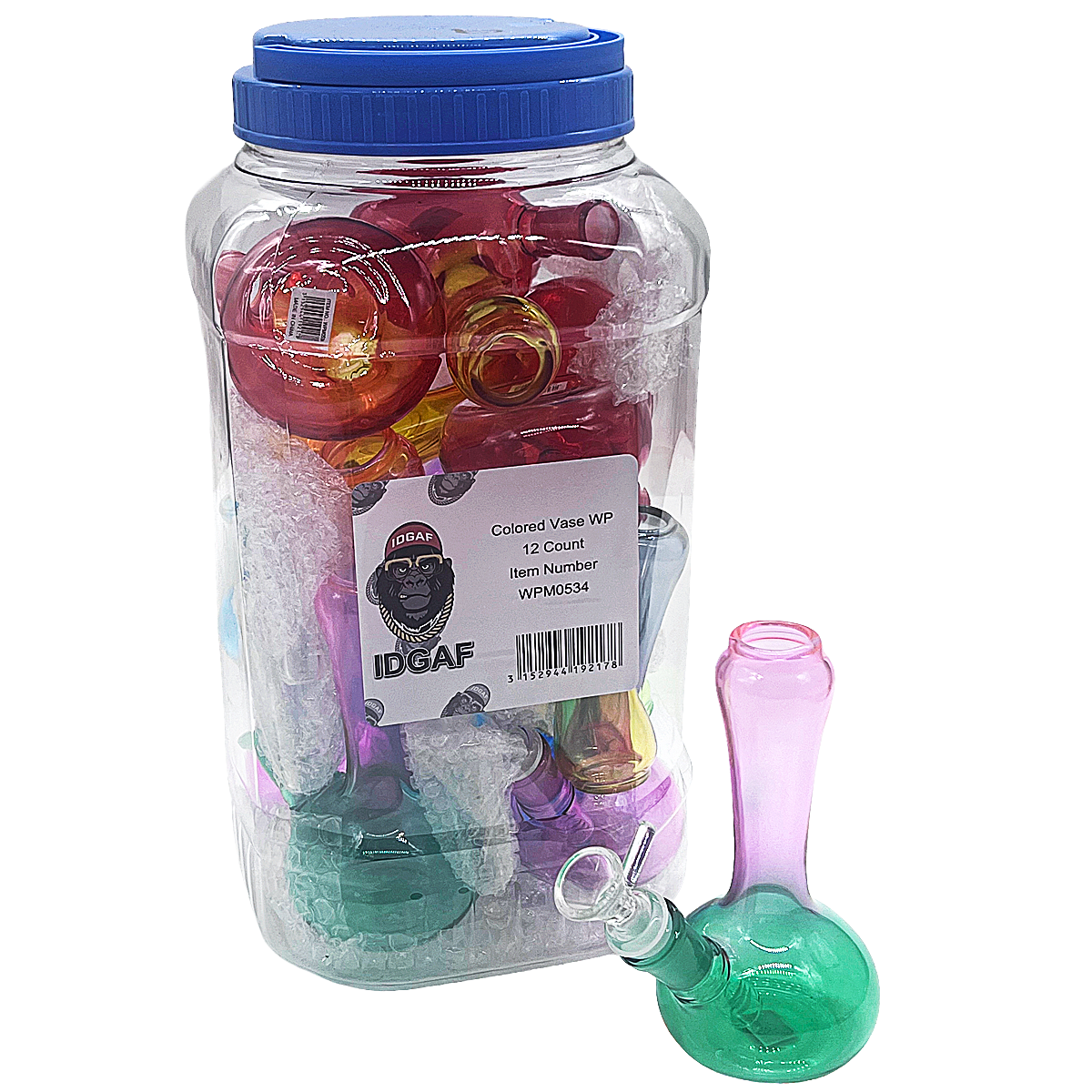 Triple Color Shaded Vas Shaped Waterpipe (WPM0534) | 6.5 inches | 12 Count Display product image