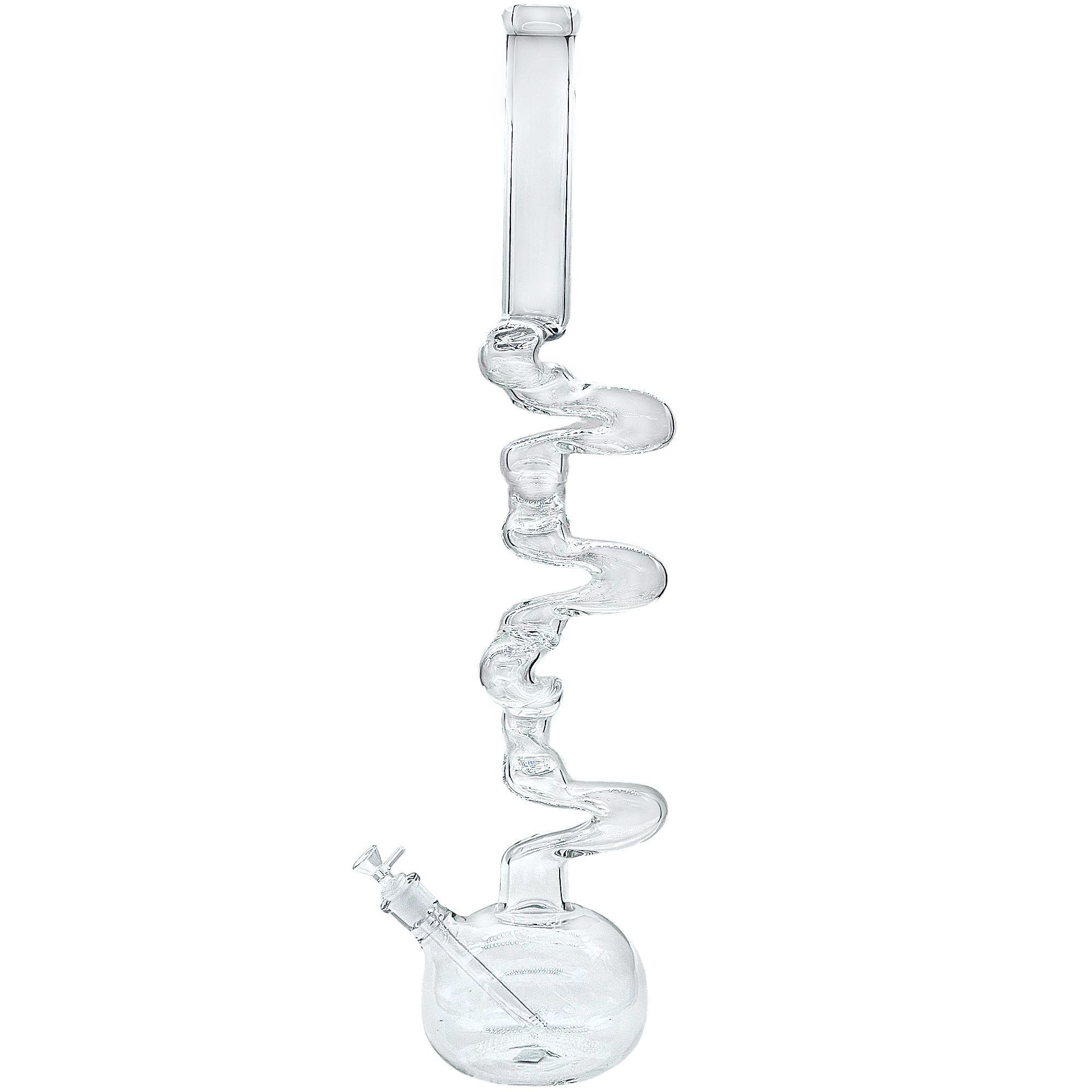 Twisty Zigzag Clear Maze Pot Base Waterpipe (PCL8629) | 30 inches product image