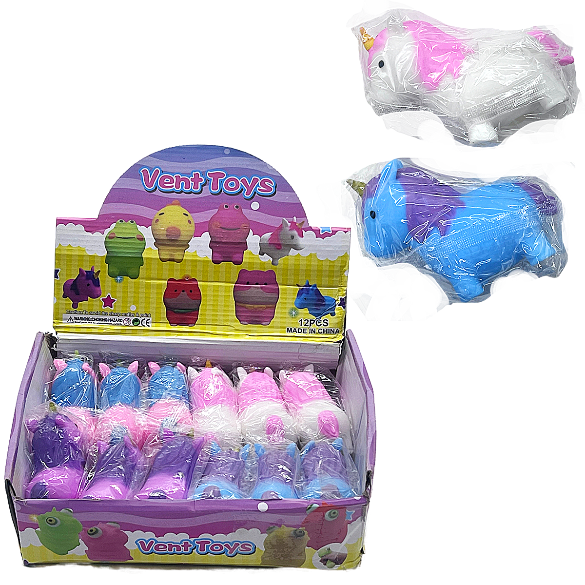 Vent Toys Super Soft UNICORN Squishy Toy | 12 Count Display product image