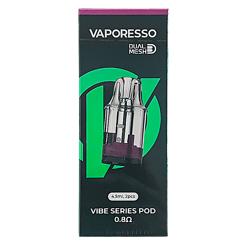 Vibe Series Dual Mesh Replacement Pod By Vaporesso | 4.5ml | 2 Pack | 0.8ohm product image