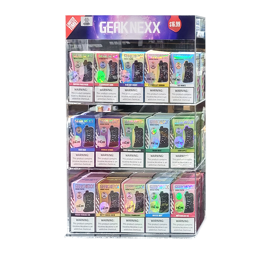 GEAK NEXX Mixed Flavors Disposables Display | 5% Nicotine | 40000 Puffs | 30 Count Display product image