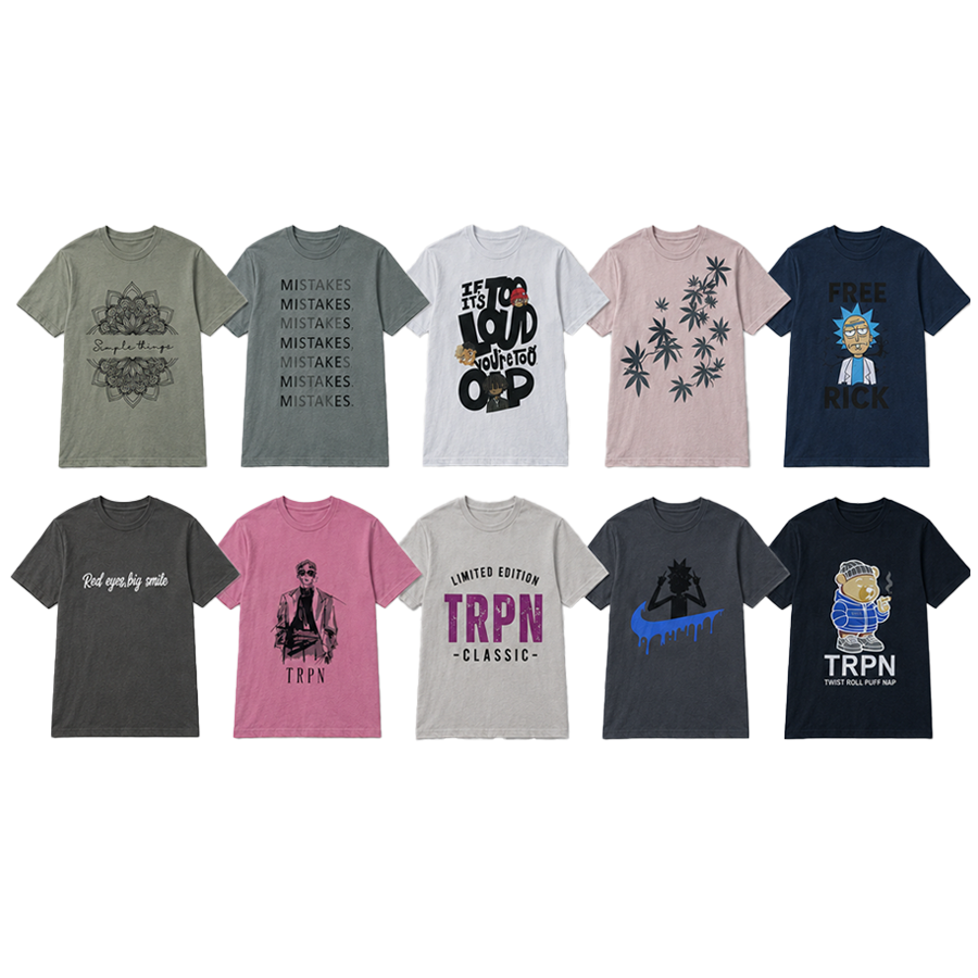 Smoking Esthetic Streetwear Half Sleeves Summer T-Shirts - TRPN - | Assorted Designs & Colors product image